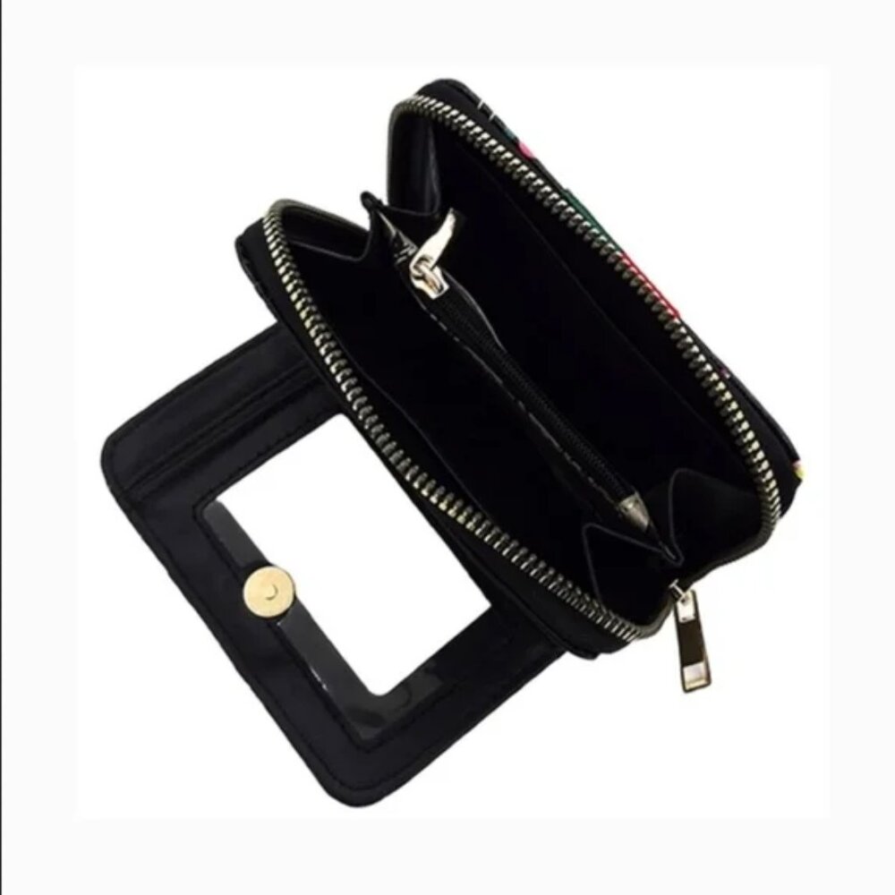 Pearl Queen Bee Graffiti Zip Around Bi-fold Wallet - Picture 2 of 3